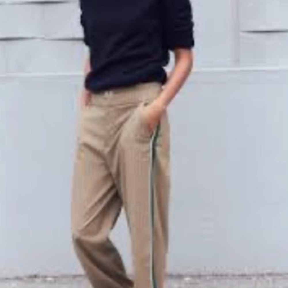 Zara Tan pinstripe trouser